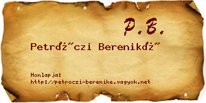 Petróczi Bereniké névjegykártya